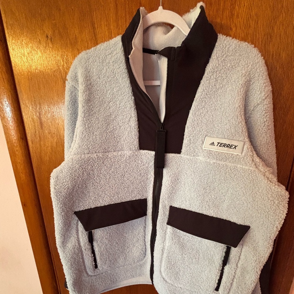 Adidas Terrex Light Blue and Black Fleece Pullover